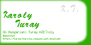 karoly turay business card